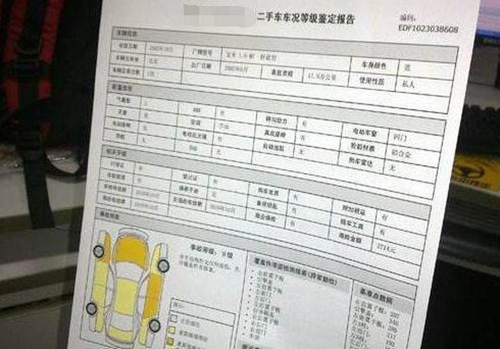 公司二手车检测报告